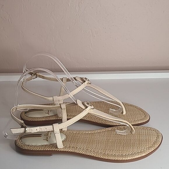 Sam Edelman gigi signet womens Leather C Ivory Thong Toe Sandal Size 9 - Picture 7 of 15
